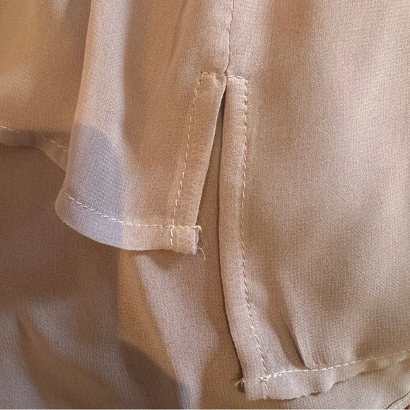 Silence + Noise Lilac High Low Sheer Utility Split Hem Button  Up Blouse Sz L - Picture 11 of 16